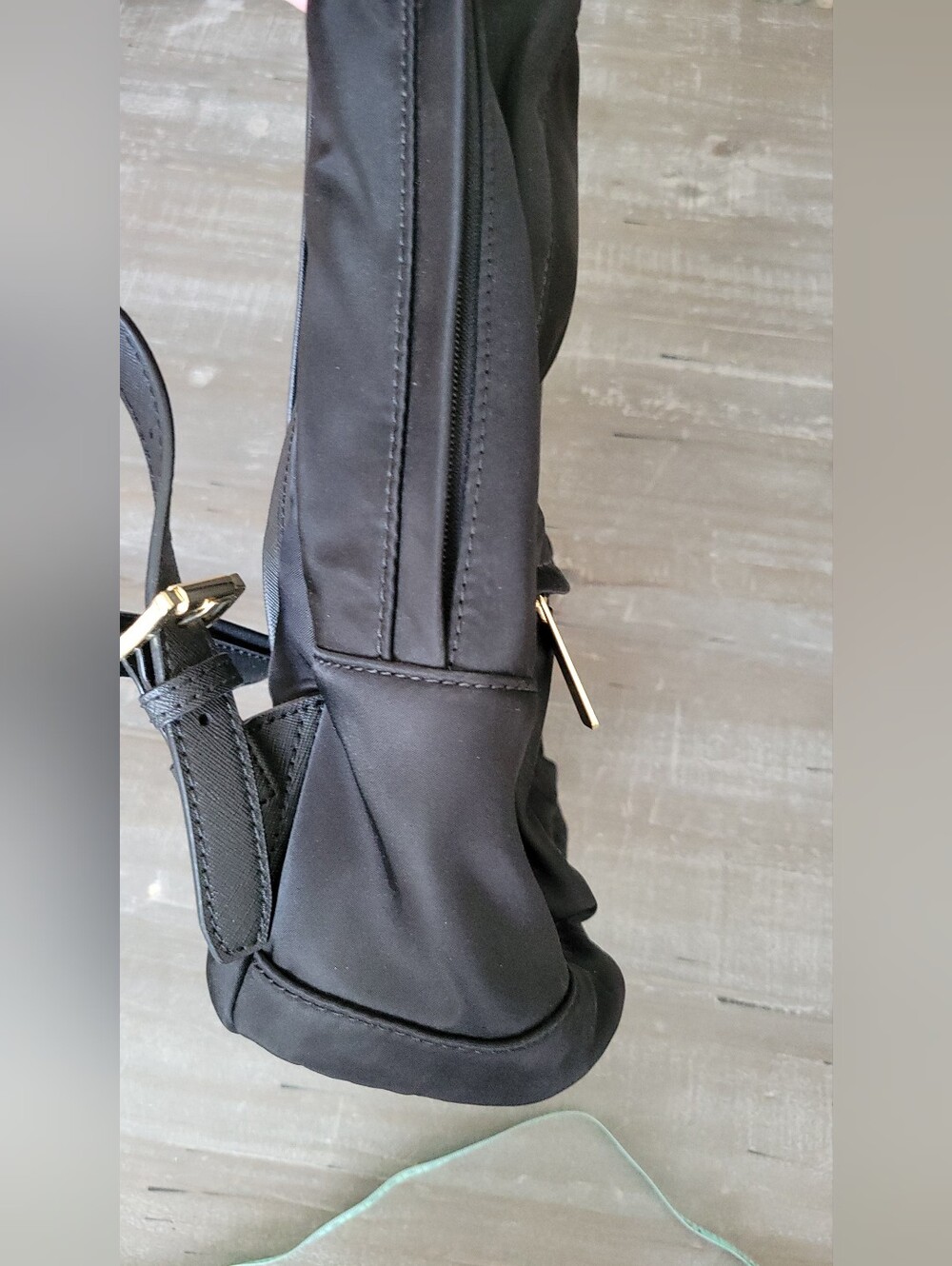 Michael Kors Black Nylon Backpack with Gold Accents - Picture 15 of 16